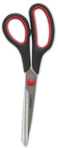 Kores - Ciseaux de Bureau à Poignée Souple pour Étudiants et Adultes, 210 mm, Acier Inoxydable Résistance à l'Usure, Fournitures Scolaires et de Bureau, Paquet de 1 en Couleurs Assorties