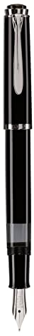 Pelikan Füllhalter Classic 205, Schwarz, Feder M (mittel), hochwertiger Kolbenfüller im Geschenk-Etui, 971986