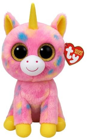TY 37041 Plüschtier - Fantasia Buddy - Einhorn mit Glitzeraugen, Beanie Boo's, Large, 24 cm, mehrfarbig