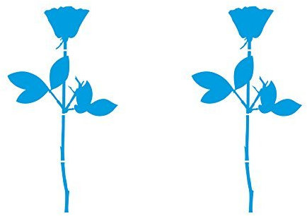Rose 10cm Car Window Mirror Sticker Tattoo die cut decals vinyl adhesive Deco Foil Depeche Mode - 2 Pcs light blue