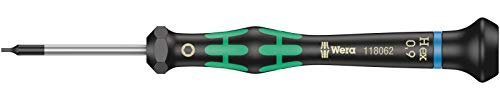 Wera 05118062001 2054 Tournevis électronicien pour vis six pans creux, Hex-Plus, 0.9 x 40 mm, Noir/vert