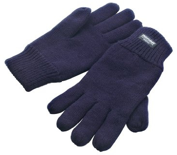 Gestrickte Fingerhandschuhe mit Fleece-Innenseite, Blau, S/M