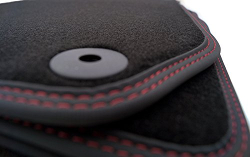 Fußmatten passend für Golf 4 IV New Beetle Velours Premium Autoteppich Matten Doppelnaht Rot 4-teilig