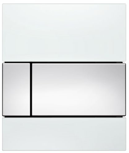 TECE Square Urinal Betätigungsplatte Glas weiß, Tasten Chrom glänzend 9242802