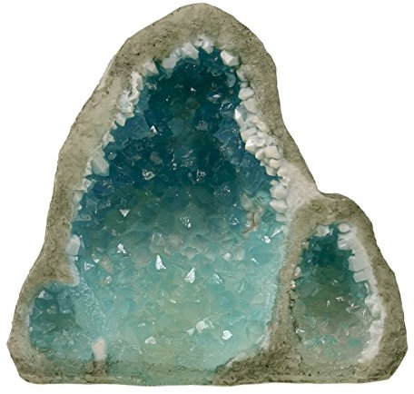 Rosewood 911133 Blauer, hoher Geode-Kristall Aquaristik-Ornament aus Harz