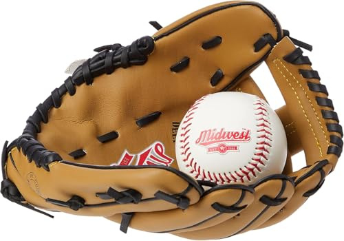Midwest Gant & balle de baseball pour enfant Marron/noir 22 cm