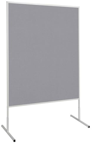 MAUL Moderationstafel grau MAULstandard 150 x 120 cm Büro Stellwand | flexible Raumteilung, Ideen sichtbar sammeln, Vorder und Rückseite nutzbar, standfester Stahlrahmen, Notizen leicht anheften