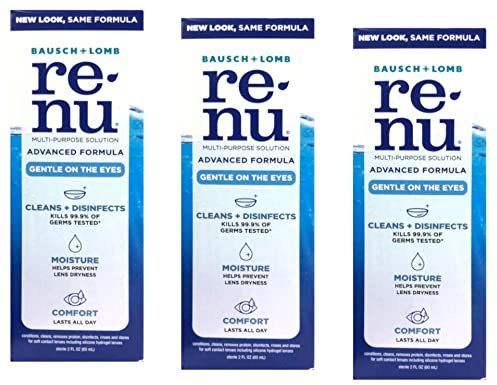 Renu Multi-Purpose Contact Lens Solution Travel Size,2 Fl Oz (Pack of 3)