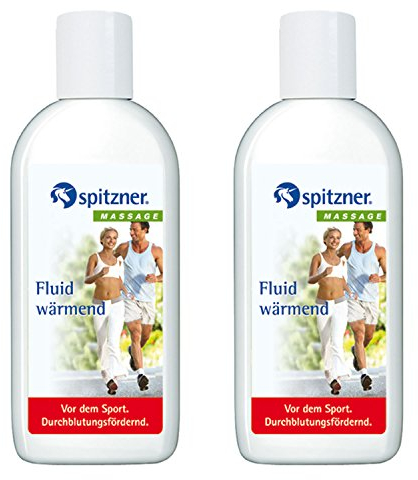 Spitzner wärmendes Sport-Fluid Set (2 x 200ml) – regenerierende Wärmesalbe für Sportler mit wertvollen Vitaminen A, E und F, mit pflanzlichen Ölen