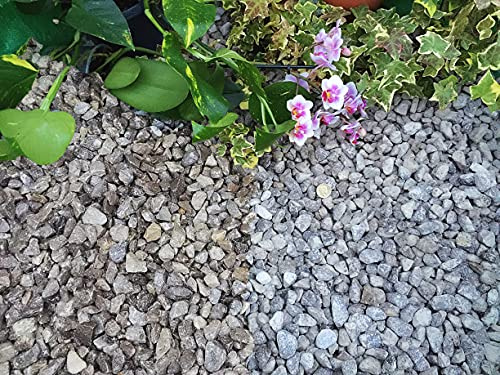 Gravier, gravillons, ardoise, pour repousser les mauvaises herbes, pour jardin, patio, allée, décorer une plante, couleur peakstone gris tourterelle (10 à 20 mm), 30KG