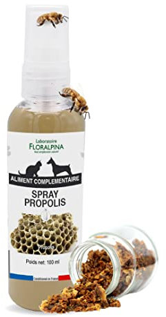 Spray Propoli per Cane e Gatto 100ml | Spray Buccal | Allevia il Mal di Gola e stimola le Difese Immunitarie | senza Alcol | Floralpina