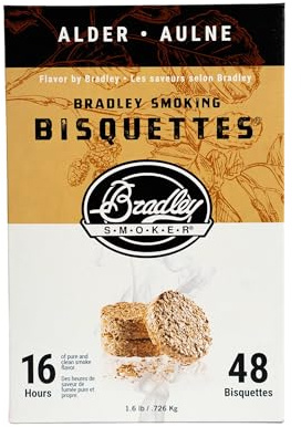 Bradley Smoker BTAL48 Erle Bisquetten 48 Pack | Zum Grillen und Grillen, reines 100% natürliches Holz