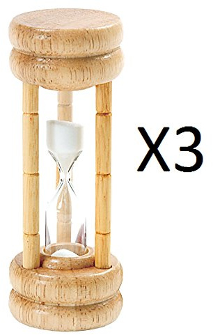 EGG TIMER 3 MINUT WD/GLS