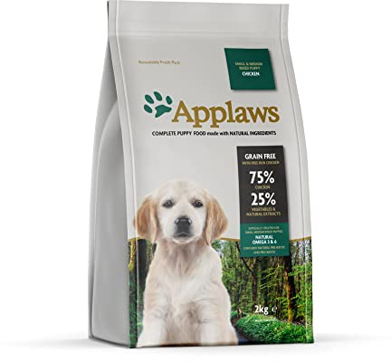 Applaws Natürliche Komplette Trockenfutter Huhn Geschmack für Kleine/Mittlere Welpen 2kg Tasche