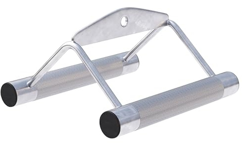 GORILLA SPORTS® Kabelzug-Set mit Latzugstange, Hufgriff und Rudergriff | Verchromter Kabelzuggriff mit Drehgelenk und gerändelten Griffen, 93 cm, bis 200 kg, für Seilzug, Kraftstation und Rücken