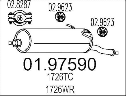 MTS Silencieux arrière Pot d'Échappement 01.97590