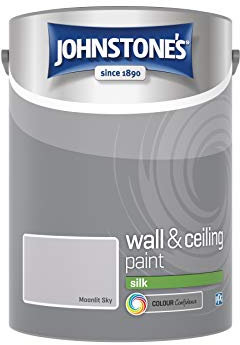 Johnstone's Wall and Ceiling Paint - Interior High Sheen Silk Finish - Suitable for Interior Walls and Ceilings - Moonlit Sky - 5 L