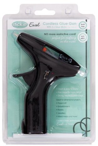 Stick it Hot Melt Cordless Glue Gun, Includes 3 Glue Sticks, Black, Set of 4, Glue Tube for Home Craft and School Supplies, Craft Glue for Card Making, Scrapbook Accessories and Kids Craft