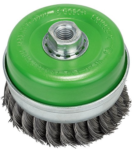 Bosch 1x Cepillo Vaso Trenzado PRO Inox heavy M14 | para Metales no ferrosos, Acero, Ø 100 mm, Professional Accesorios Amoladora grande