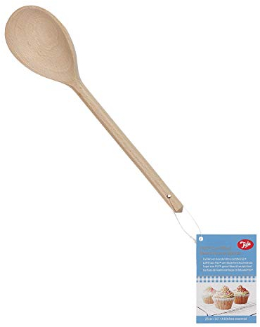 Tala Waxed Wooden Spoon, 30.5 cm Durable Cooking Spoon for Everyday Use, Safe for Non-Stick Cookware, Beige