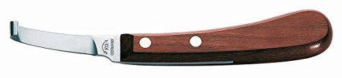 F.DICK 62466000 Ascot-Curved - Cuchillo de pezuña (Curvado a la Izquierda, Mango de Madera de Palisandro; Acero al Carbono; Hoja: 65 mm)