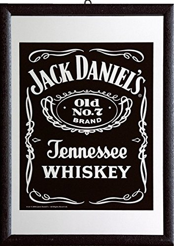 Close Up Jack Daniel’s Spiegel 22 × 32 cm – Old No. 7 Design - Black Label – stylischer Wandschmuck für Bar, Wohnzimmer & Partykeller