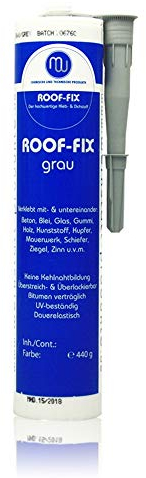 MW Roof Fix Dichtmasse grau 440g | Universelle Kleb- & Dichtmasse, geeignet für das Abdichten und Verkleben von Wandanschlussfugen, Nähten, Spalten, Rissen und Dehnungsfugen im gesamten Dachbereich.