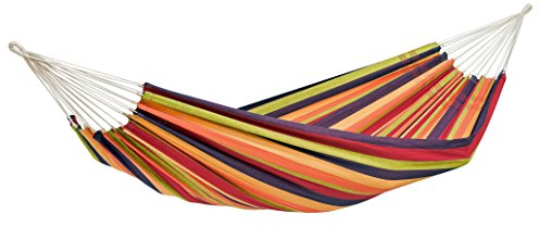AMAZONAS Klassische Hängematte Lambada Tropical handgefertigt in Brasilien 210cm x 140cm bis 150 kg buntgestreift