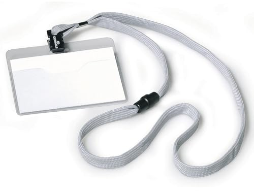 DURABLE 8139 10 Namensschild mit Textilband 10 mm, 90 x 60 mm, 10 Stück