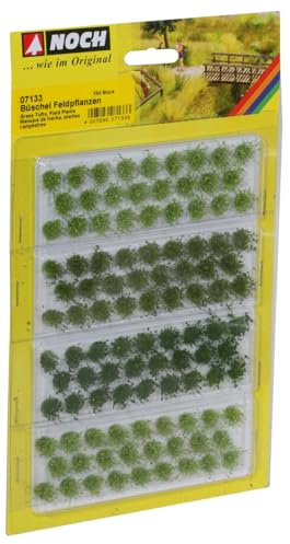 NOCH® Grasbüschel „Feldpflanzen“, für Modellbau, Dekoration, 6 mm Höhe, 104 Stück, ideal für Spurweiten H0, TT, N