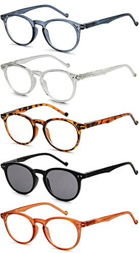 Eyekepper 5-Pack Oval Rund Federscharniere Lesebrille schließt Sonnen Leser+1.75