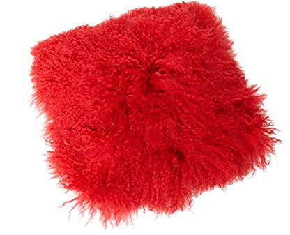 Reissner Lammfelle Tibet Lammfell Kissenbezug langflorig 30x30cm JAY13 Farbe hell rot