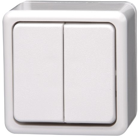 Kopp 513502002 Serienschalter Aufputzprogramm-Standard, 10 A, 250 V, Arktis-weiß