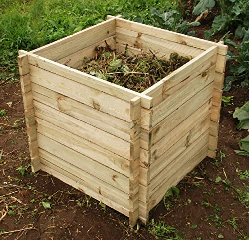 Primrose 373L Easy Load Slatted Composter Wooden Pressure Treated Compost Bin 73cm x 73cm