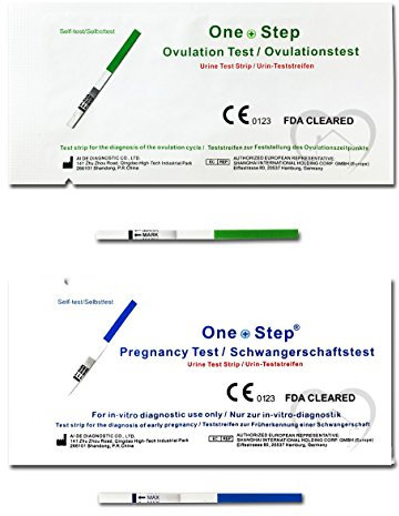 Paquete combinado One+Step NUEVA LÍNEA - 50 tests de ovulación y 20 tests de embarazo | Test de fertilidad para mujeres | Test de ovulación | Test de embarazo precoz | Sensibilidad óptima