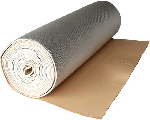 Tappetino isolante anti-rumore, 1 m², ricambio per bitume, 1 x 1 m, termicamente acustico, con alluminio