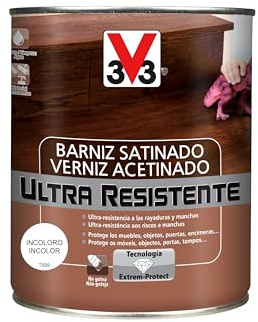 V33 Barniz Interior Ultra Resistente Satinado Incoloro 0,75L