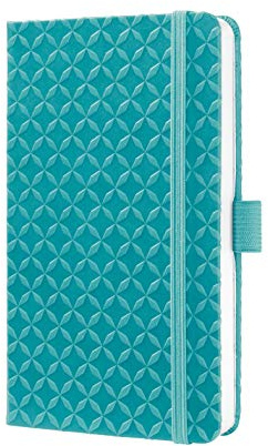 Sigel Notizbuch Jolie A6 liniert Tagebuch Türkis Hardcover | JN102, Gummiband, Stifteschlaufe, Einstecktasche, Farbe Aqua Green, vegan