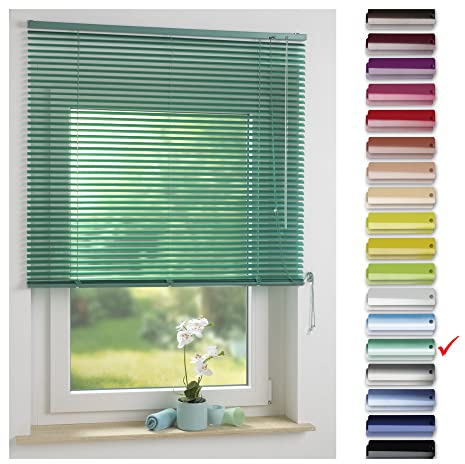 Liedeco Jalousie Mint grün aus Alu, Aluminium-Jalousie Länge 160 cm B 60 cm