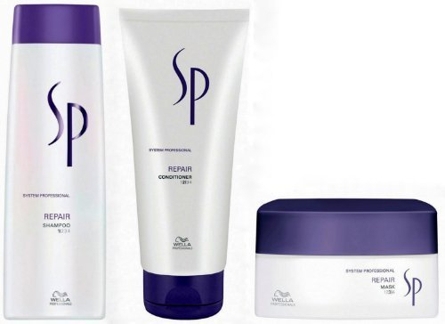 WELLA SP System Professional Repair Trio Shampoo 250ml + Conditioner 200ml + ... by Wella (English M