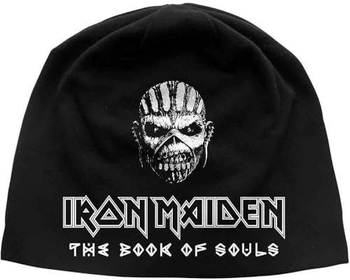 Iron Maiden Beanie Hat Cap The Book of Souls Official Jersey Print One Size Black