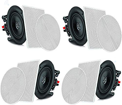 Pyle Cassa Bluetooth da 16,5 Centimetri, Altoparlanti 2 Vie, Speaker Sistema da Incasso a Parete e Soffitto con Griglie Intercambiabili, Casse Audio Potenza di 200 Watt