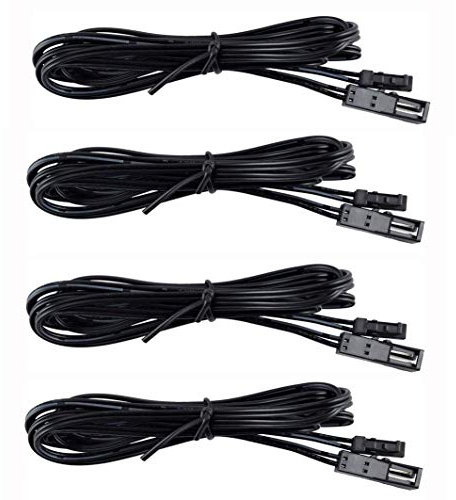 Flexible Extendable Cables for AIBOO RF Wireless Control LED Under Cabinet Lighting Kit Black Cords 1.5m (60 inch) Extension Cords (4 Packs)
