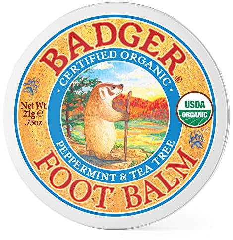 Badger Foot Balm | Balm with Olive, Castor Oil, and Beeswax for Dry Cracked Heels | Soothes & Softens Callused Skin