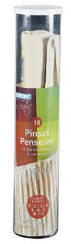Pinselset 18 Stück, verschiedene Grössen, in einer Baumwolltasche