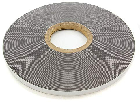 Magnet Expert® - Nastro in metallo ferroso con autoadesivo, bianco lucido, 12,7 mm di larghezza x 1,3 mm di spessore x 5 m di lunghezza