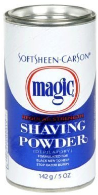 ORIGINAL MAGIC (DEPILATORY) NO RAZOR SHAVING POWDER 127GM STOPS RAZOR BUMPS REGULAR STRENGTH - BLUE