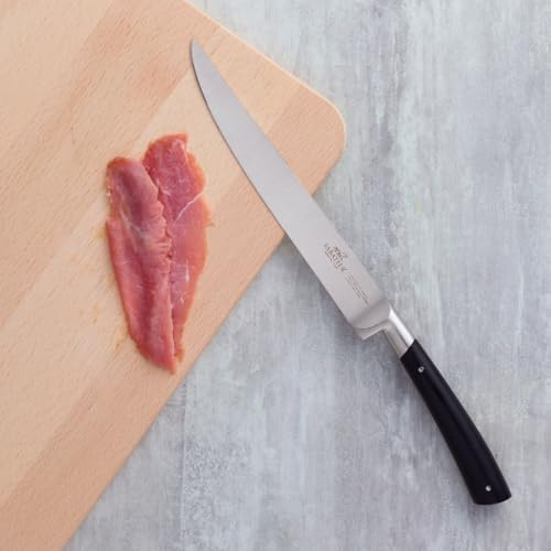 Sabatier - Couteau à Découper EDONIST Jais 100% Forgé - 20 cm | Fabriqué en France, Lame et Clous en Inox, Parfait pour Trancher la Viande