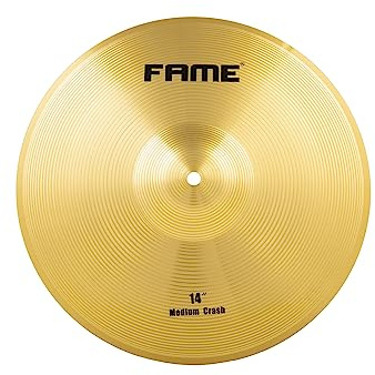 Fame Starter Crash 14 Zoll, Brass Becken, Ideal für Einsteiger, Messing-Legierung, Hervorragendes Preis-Leistungsverhältnis, Heller Klang, Schnelle Ansprache, DRU0019473-000