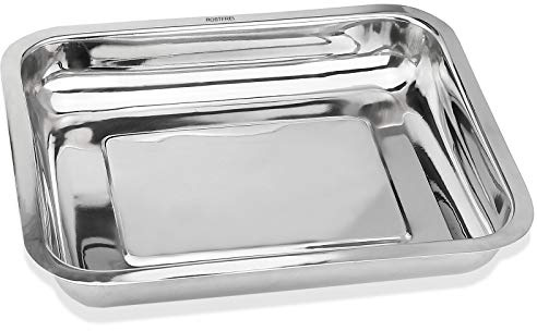 Beauty-Instrumentenschale Aufbewahrungsschale von Beauty-Instrumenten | Hochglanzpolierter rostfreier Edelstahl Rechteckige 28 cm x 22 cm x 4 cm hygienische Ablageschale von Schönheitswerkzeugen